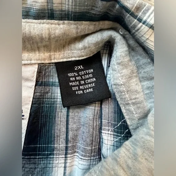 NWT Men’s KOMAN Long Sleeve Plaid Button Up 2XL - Picture 3 of 5